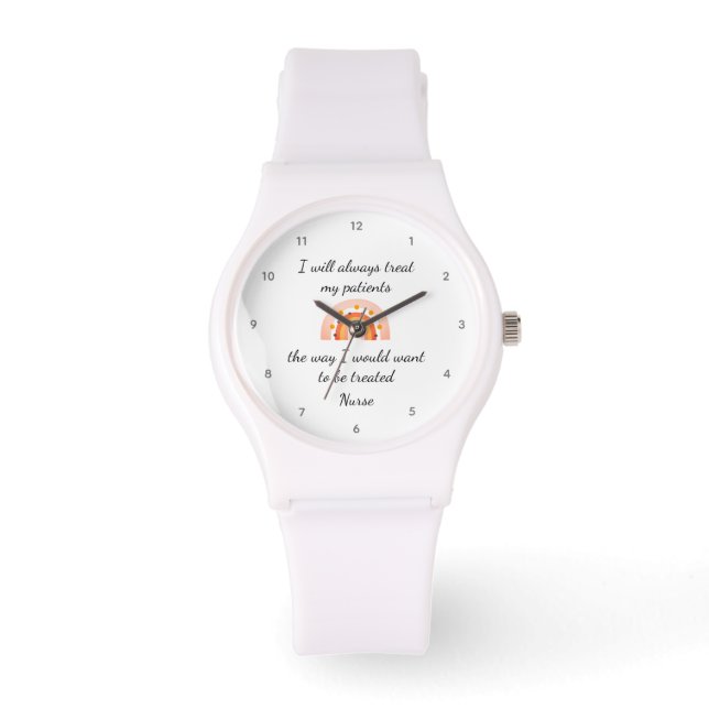 Montre Cute Nurse Boho Arc-en-ciel avec seconde main (Recto)