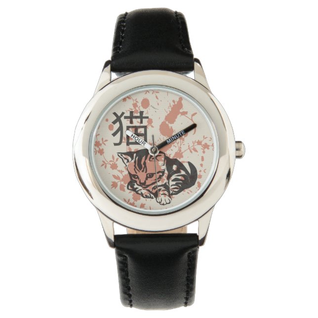 Montre Cute oriental neko cat design (devant)