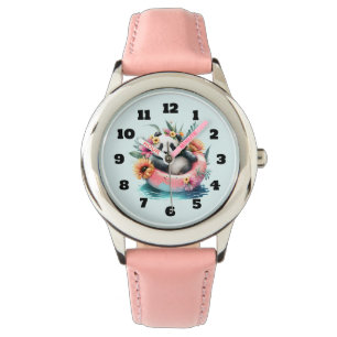 Montre Cute Panda Chilling dans un tube intérieur