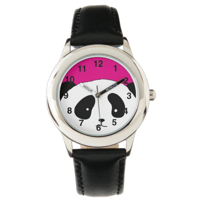 Montre Cute Panda face rose (devant)