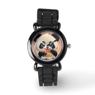 Montre Cute Panda manger Ramen