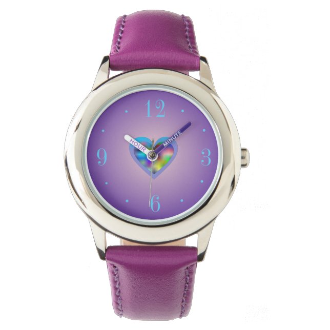 Montre Cute Rainbow Coloured Heart>Montres pour enfants (devant)