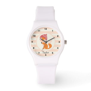 Montre Cute renard d'hiver du bois