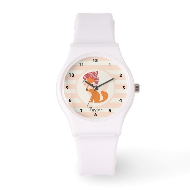 Montre Cute renard d'hiver du bois (Recto)