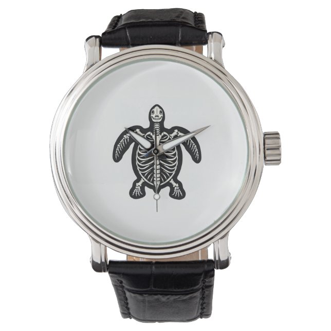 Montre Cute Tortue Halloween Squelette Tortue Fossiles Ar (devant)