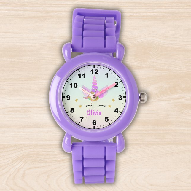 Montre Cute Unicorn with Magic Rainbow, Girl (Créateur téléchargé)