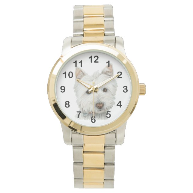 Montre Cute Westie Dog Art Watch (devant)
