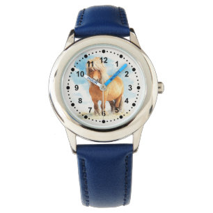 Montre Cute Whimsical Brown Cheval Pony Enfants