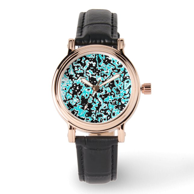 Montre Cyan et Black Swirls (Recto)