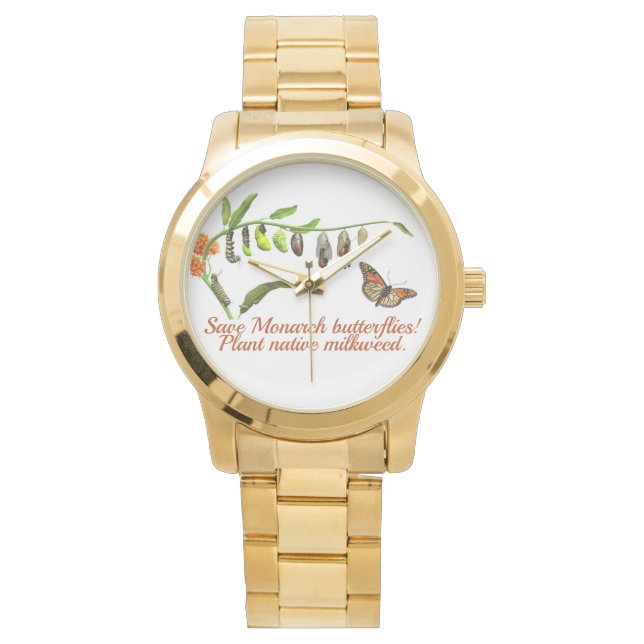 Montre Cycle de vie des papillons monarques (devant)