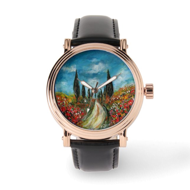 MONTRE CYPRÈS ET POPIES EN TOSCANE (Recto)
