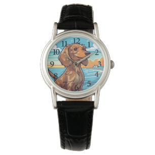 Montre Dachshund à la plage