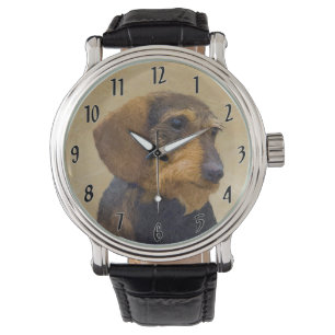 Montre Dachshund (À poils durs) Peinture Chien Art origin