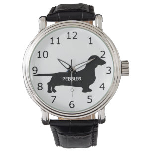 Montre Dachshund Chien PERSONNALISÉ Silhouette