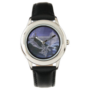 Montre d'acier inoxydable d'enfants de château et