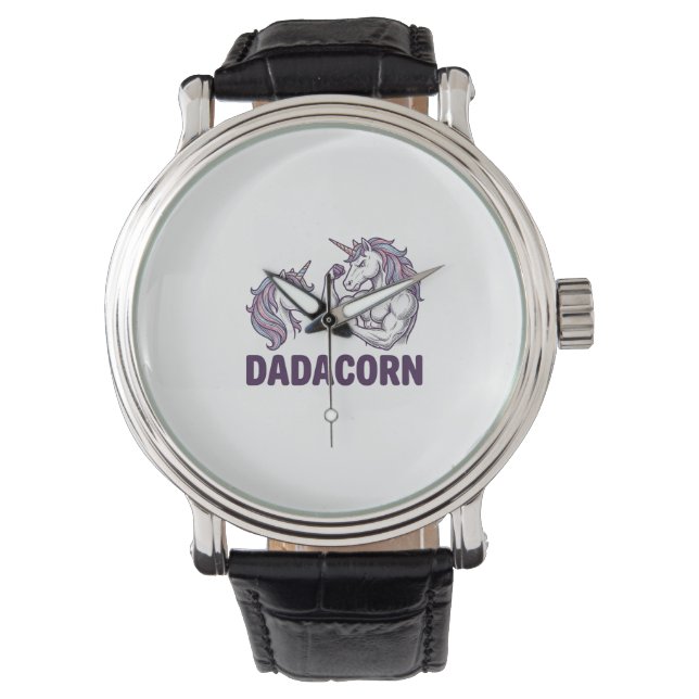 Montre Dadacorn Funny Unicorn Dad Vector Shirt Design_1 (devant)