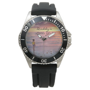 Montre Daddys Little Girl Script Fête des pères Black Cus