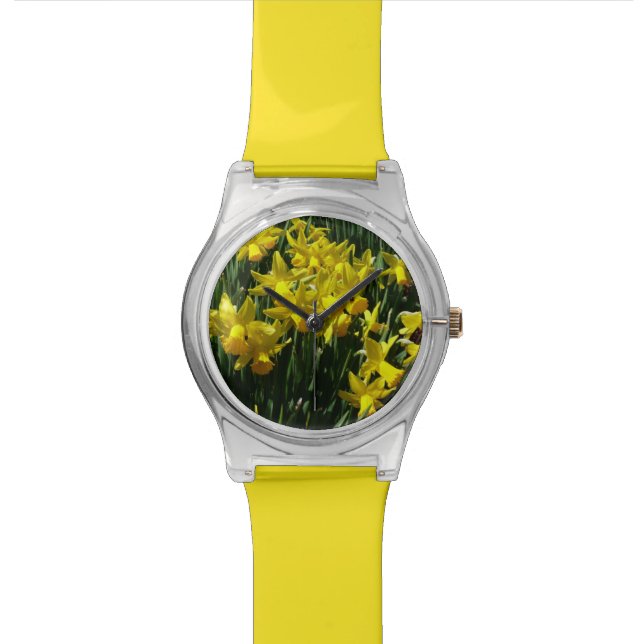Montre Daffodiles Jaunes I Fleurs De Printemps Cheveux (Fermer)
