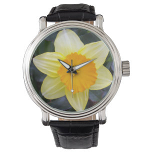 Montre Daffodique jaune doré,