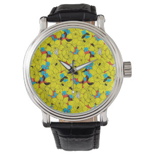 Montre Daffodiques motif floral printanier