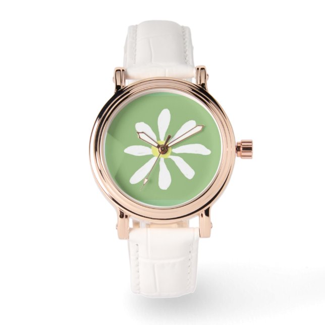 Montre Dainty Daisy (Sage Green & White) (Recto)