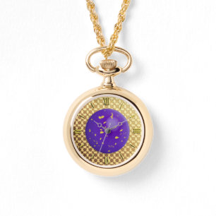 Montre Damas d'or avec faux lapis lazuli gemstone