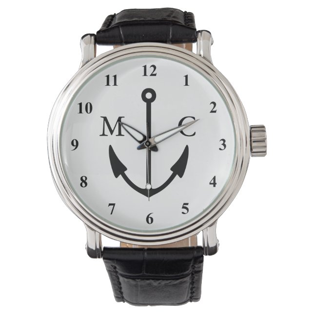 Montre d'ancrage nautique avec monogramme personna (devant)