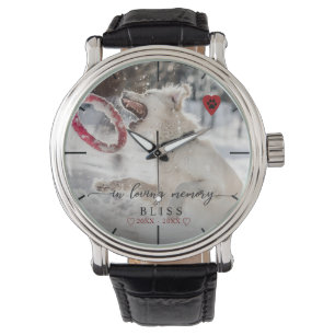 Montre Dans Loving Memory Pet Photo Paw Print Monogram