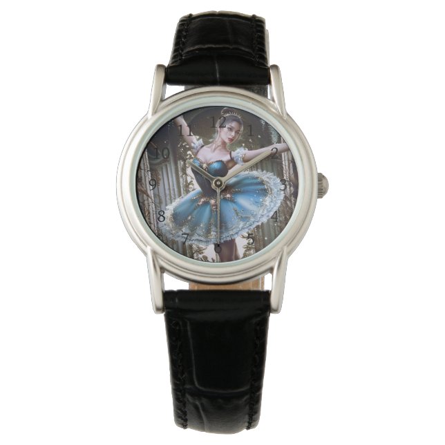 Montre Danse de ballet dans un Tutu bleu (devant)