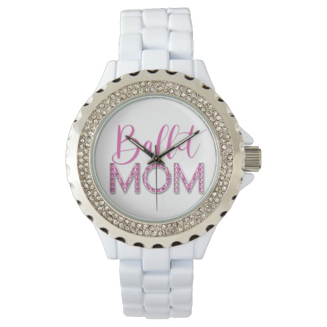 Montre Danse de ballet rose Maman Étincelle Diamond Glam (devant)