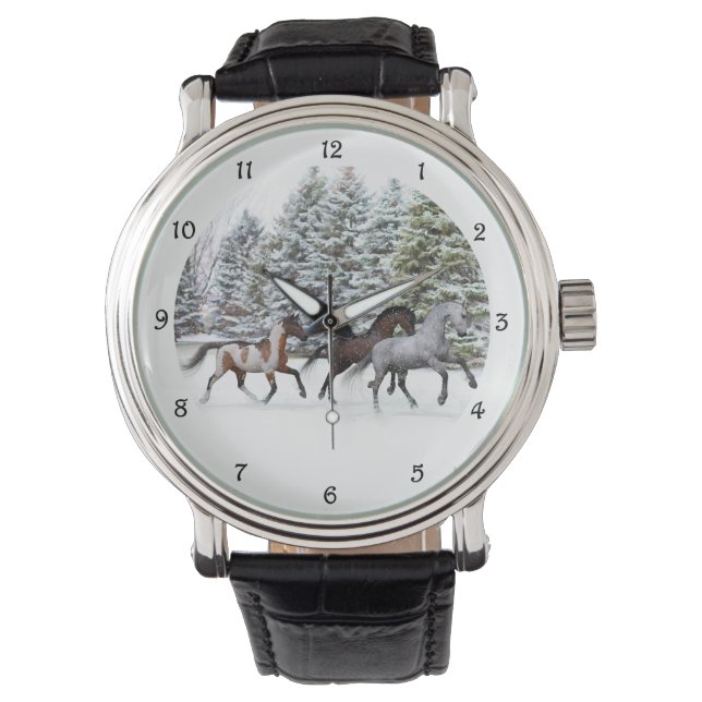 Montre Dashing Through the Snow - Chevaux de course (devant)