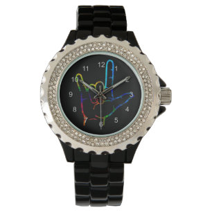 Montre d'ASL d'éclat je t'aime