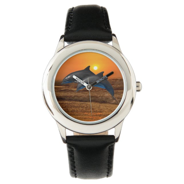 Montre Dauphin de verdure au coucher du soleil (devant)