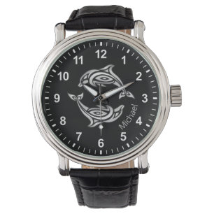 Montre Dauphins d'argent Monogramme Black Maritime