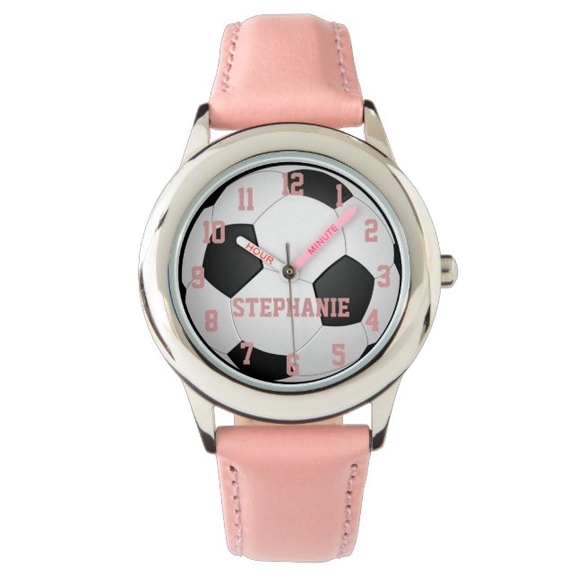 Montre de balle de football féminin personnalisée (devant)