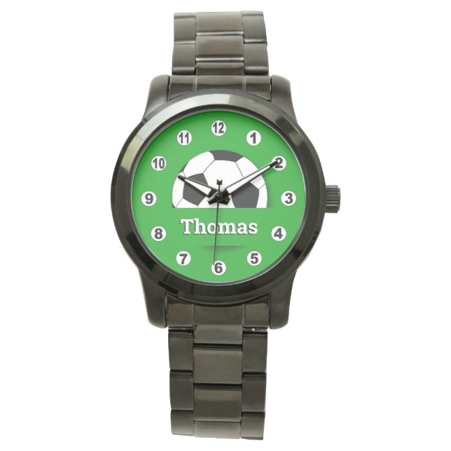 Montre de balle de football, Nom personnalisé fan  (devant)