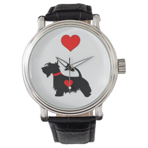 Montre de chien de Scottie d'amour