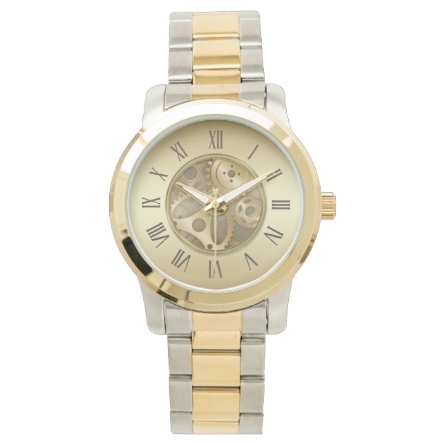 Montre de chiffres romains d'or antique (devant)