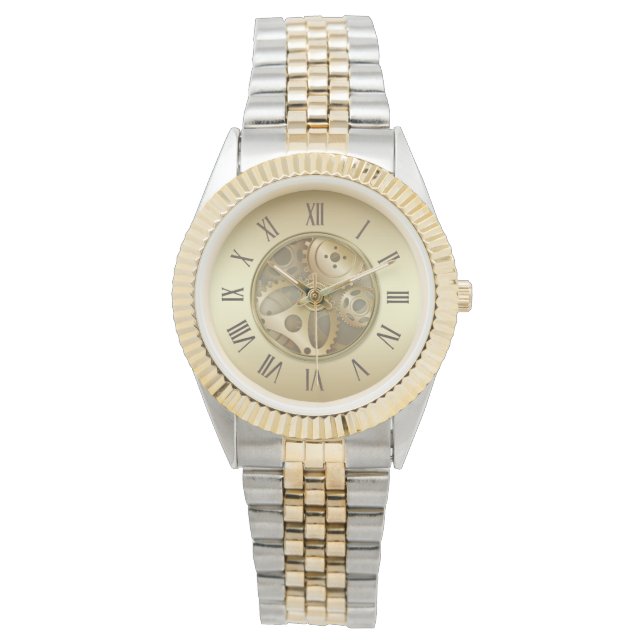 Montre de chiffres romains d'or antique (devant)