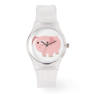 Montre de cochon en caricature mignonne