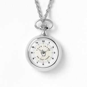 Montre de collier d'argent - Personnalisé (ajouter