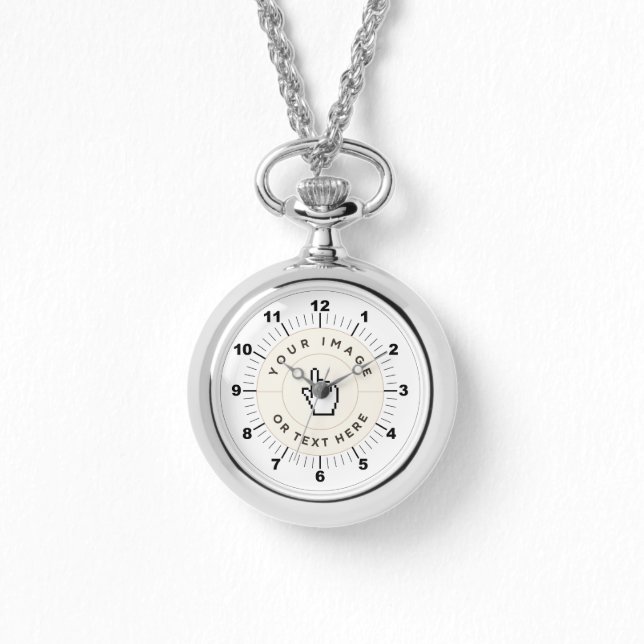 Montre de collier d'argent - Personnalisé (ajouter (Recto)