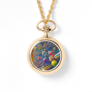 Montre de collier d'or Space Race
