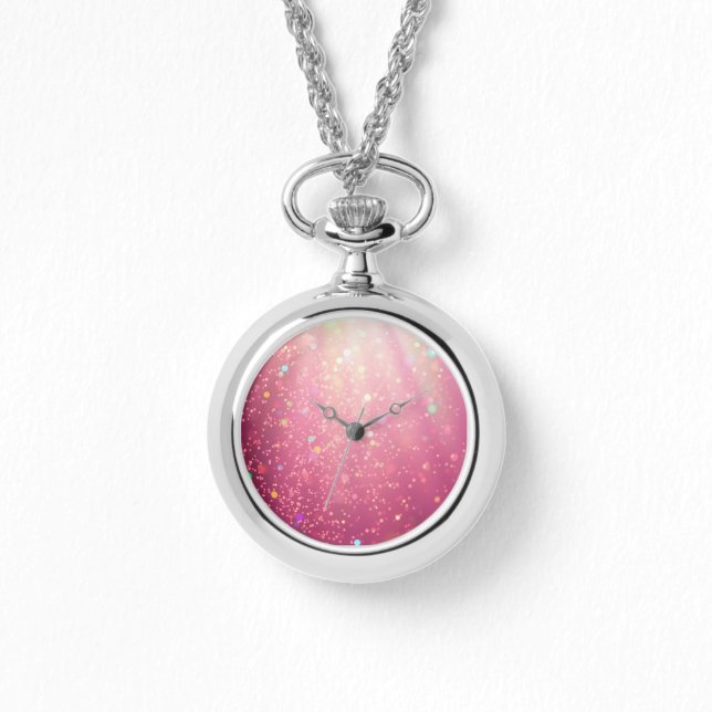 Montre de collier Ethérée Confetti Rose (Recto)