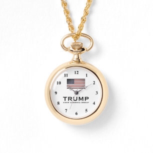 Montre de collier Gold Trump pour femmes républica