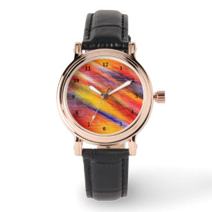 Montre de couleur de coucher de soleil abstrait