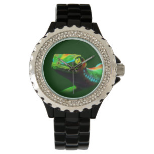 Montre de couleurs d'arc-en-ciel de lézard de