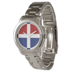 Montre de croix rouge, bleue et blanche