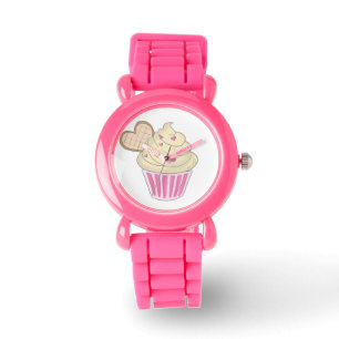 montre de cupcake rose