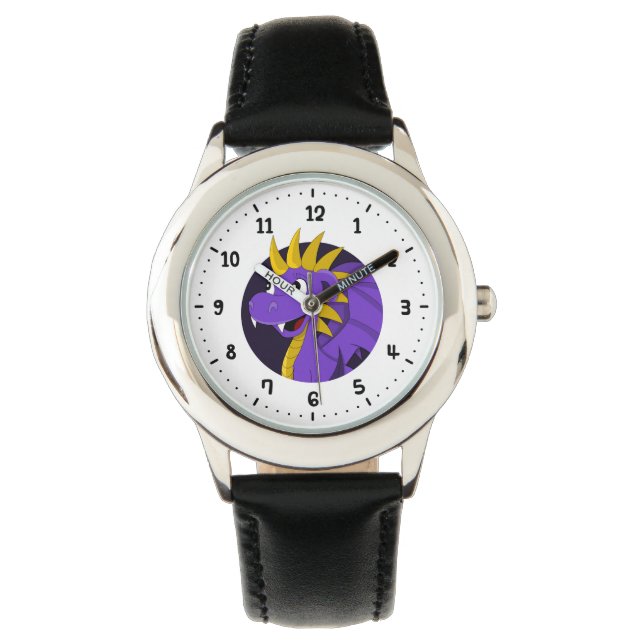 Montre de dessin animé de dragon violet (devant)